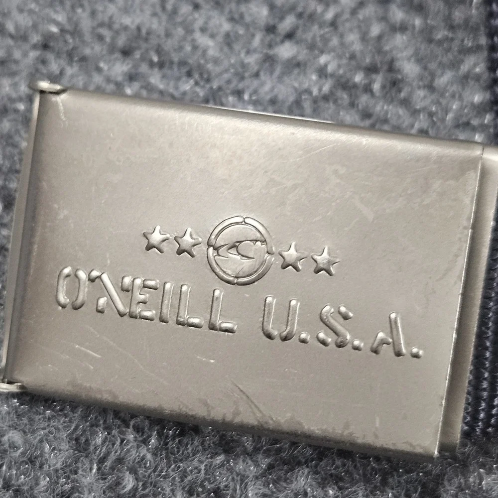 ONeill Web Belt Mens OSFM Gray Flip Top Buckle Nylon Strap Surf Skate Casual